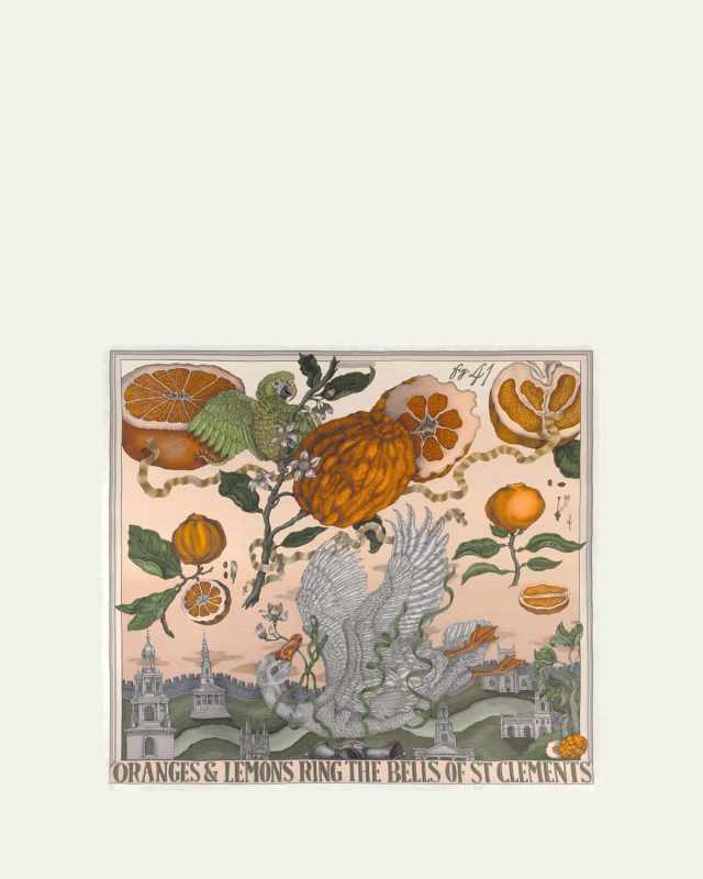 Oranges And Lemons Silk Scarf
